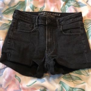 American Eagle High-waisted Black Denim Shorts (size 2)